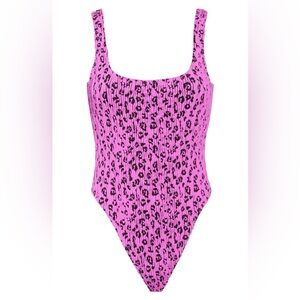 Good American Always Fits Lollipop Leopard One Piece Swimsuit